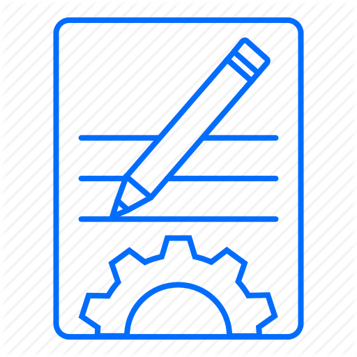 Document, Gear, Marketing, Pencil, Seo Icon