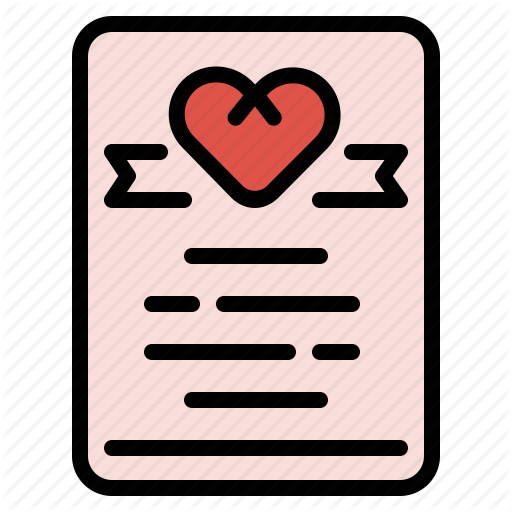 Certificate, Love, Marriage, Wedding Icon