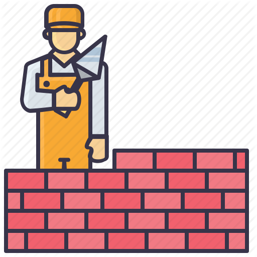 Brick, Handyman, Man, Mason, Sovel, Tools Icon