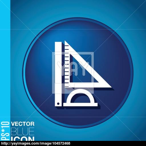 Ruler, Protractor, Triangle Symbol Of Geometry And Mathematics