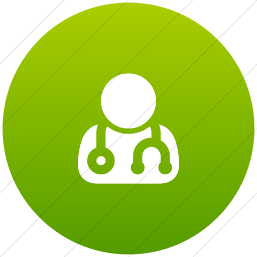 Flat Circle White On Green Gradient Bootstrap Font