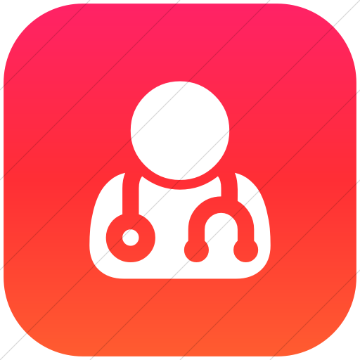 Flat Rounded Square White On Ios Orange Gradient