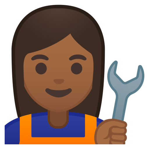 Woman Mechanic Medium Dark Skin Tone Icon Noto Emoji People