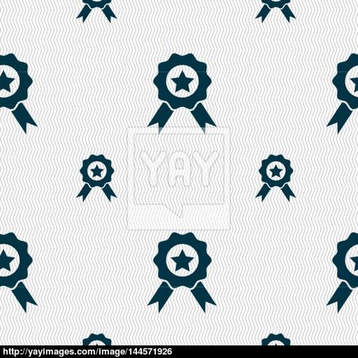 Award, Medal Of Honor Icon Sign Seamless Pattern With Geometric