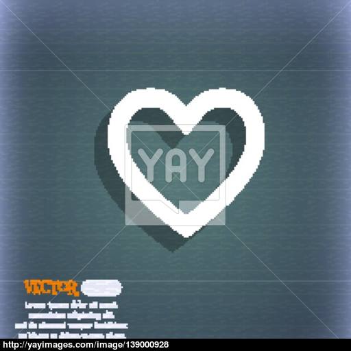 Medical Heart, Love Icon Symbol On The Blue Green Abstract