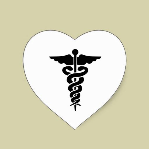 Medical Symbol Caduceus Heart Sticker Nurse