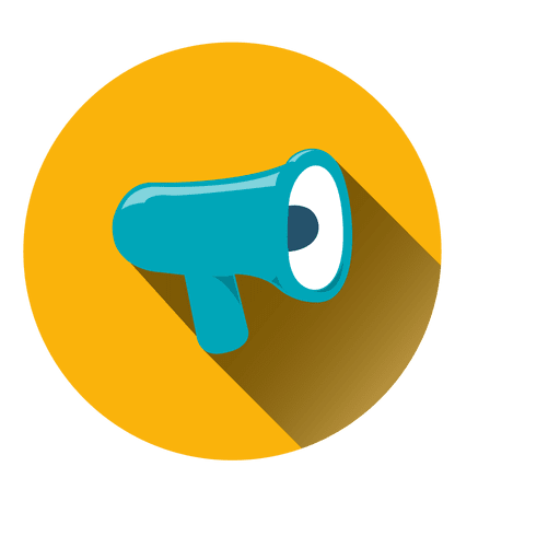 Megaphone Circle Icon Yellow And Blue