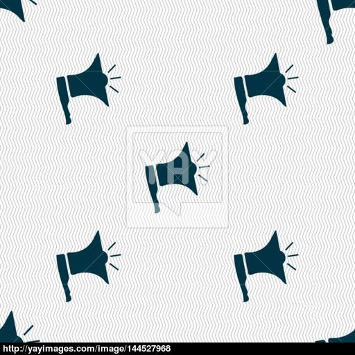 Megaphone Soon Icon Loudspeaker Symbol Seamless Abstract