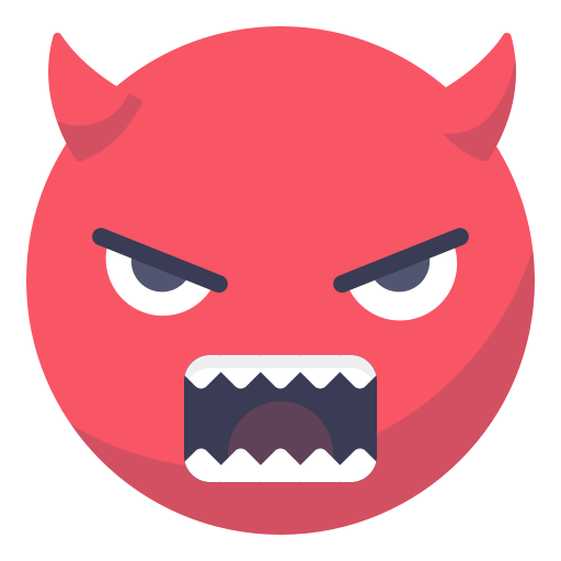 Angry, Face, Smiley, Smile, Grin, Devil, Evil Icon