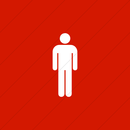 Flat Square White On Red Aiga Toilets Men Icon