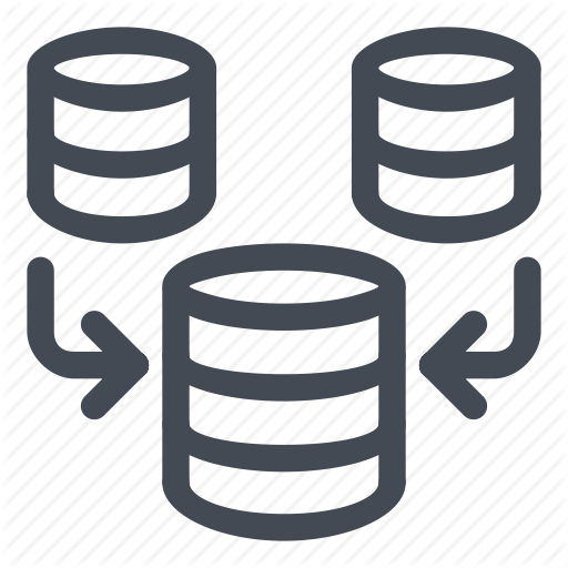 Database, Information, Line, Merge Icon