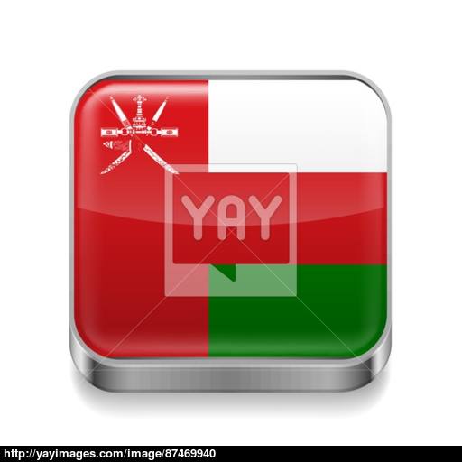 Metal Icon Of Oman Vector