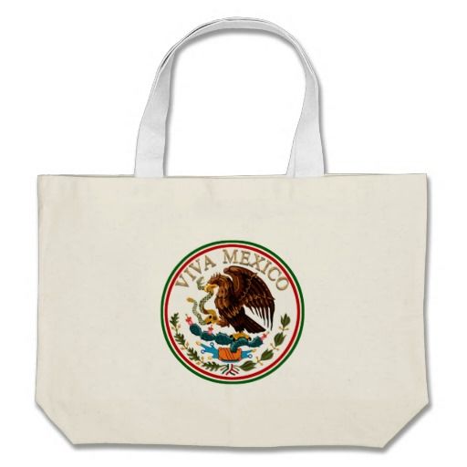 Viva Mexico Mexican Flag Icon W Gold Text Canvas Bag Gifts