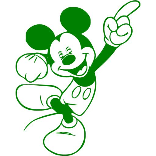 Green Mickey Mouse Icon