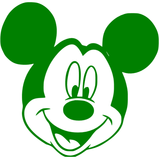 Green Mickey Mouse Icon