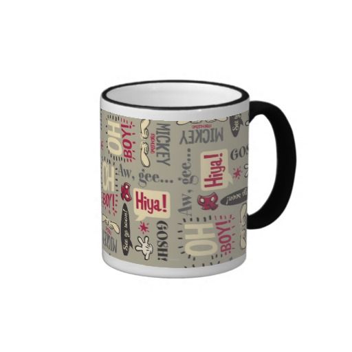 Mickey Mouse Icon Pattern Coffee Mug Disney Coffee Mugs