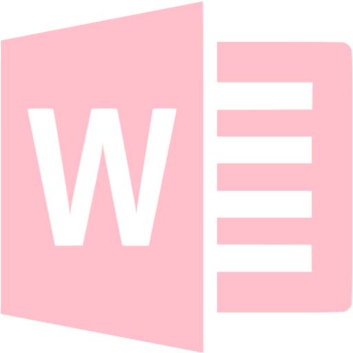 Pink Microsoft Word Icon