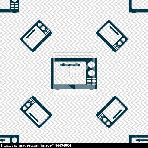 Microwave Oven Sign Icon Kitchen Electric Stove Symbol Seamless