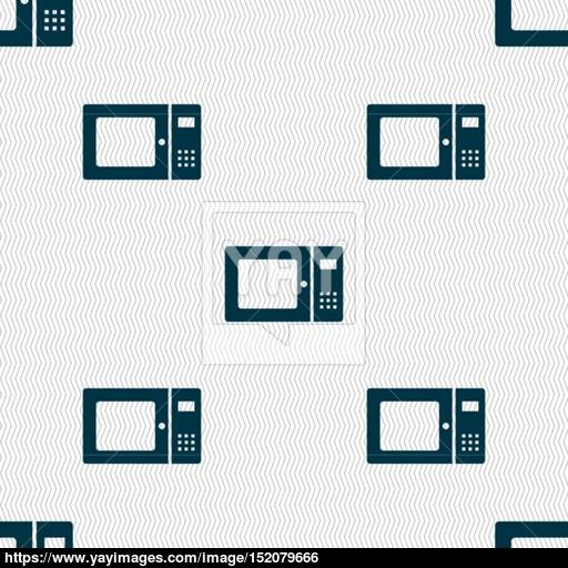 Microwave Icon Sign Seamless Pattern With Geometric Texture