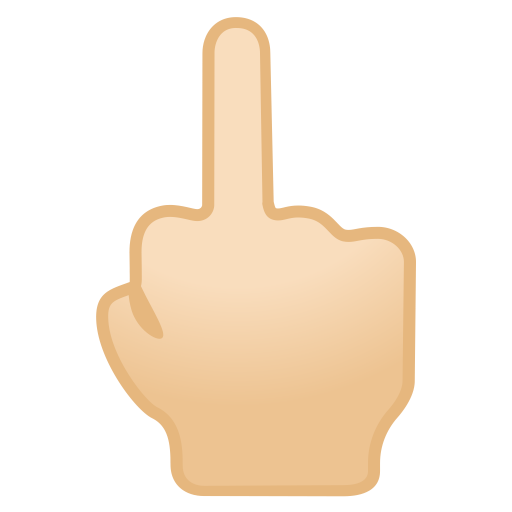Middle Finger Light Skin Tone Icon Noto Emoji People Bodyparts