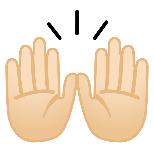 Raising, Hands, Light, Skin, Tone Icon Free Of Noto Emoji