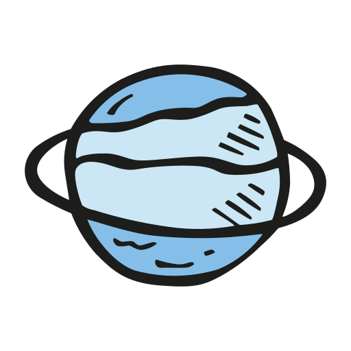 Uranus Icon Free Of Space Hand Drawn Color Sticker