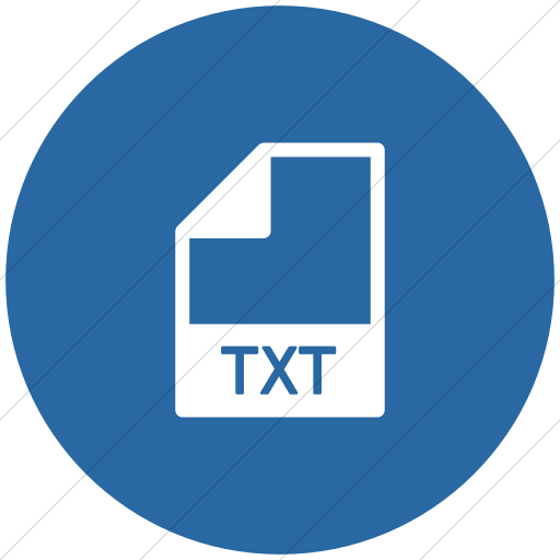 Flat Circle White On Blue Mime Types Document Txt Icon