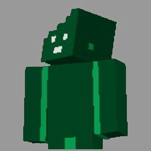 A Green Clay Man In A Minecraft World