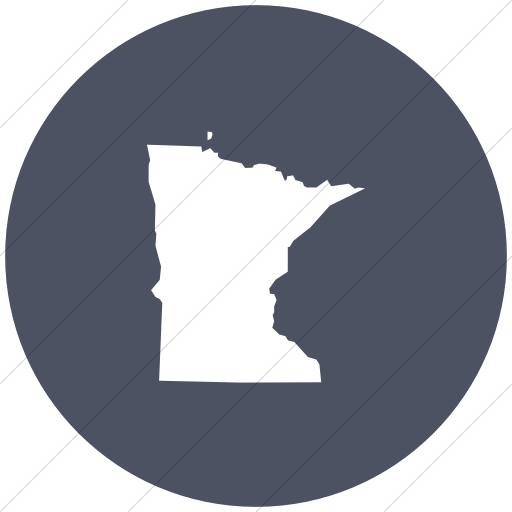 Flat Circle White On Blue Gray Us States Minnesota Icon