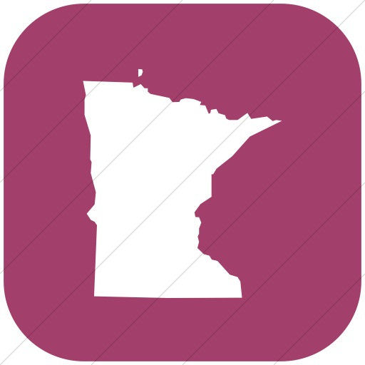 Flat Rounded Square White On Pink Us States Minnesota Icon