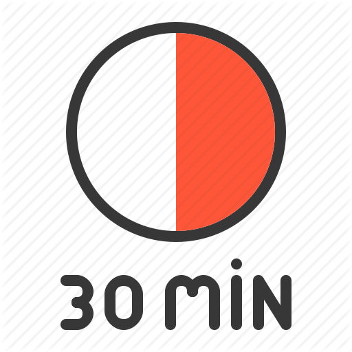 Min, Clock, Half, Minute, Thirty, Timer Icon