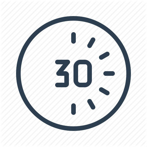 Clock, Half, Hour, Minute, Period, Seconds, Time Icon