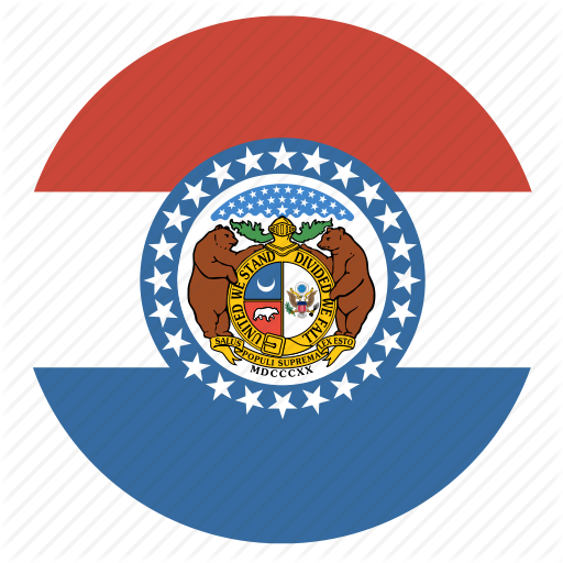 American, Circle, Circular, Flag, Missouri, State Icon