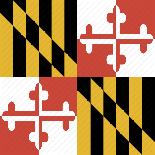 American, Flag, Maryland, Square, State Icon