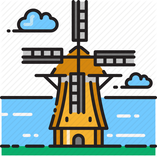 Energy, Kinderdijk, Turbine, Wind, Windmill Icon