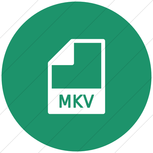 Flat Circle White On Aqua Mime Types Document Mkv Icon