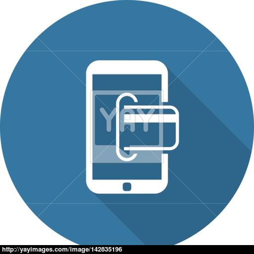 Mobile Banking Icon Business Concept Flat Design Vector