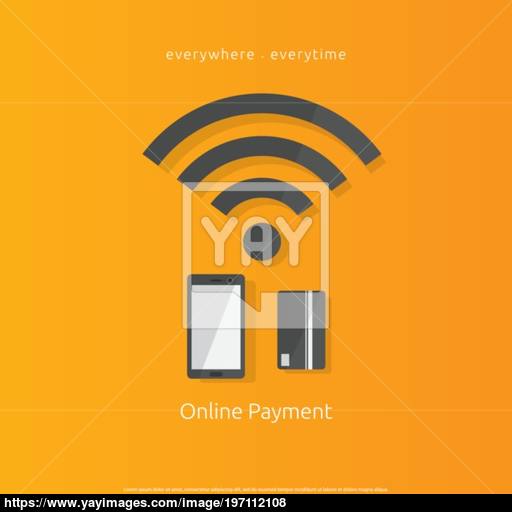 Internet Mobile Payment Banking Icon Using Smartphone And Bank