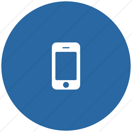 Flat Circle White On Blue Bootstrap Font Awesome Mobile
