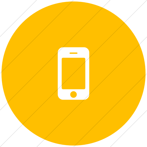 Flat Circle White On Yellow Bootstrap Font Awesome