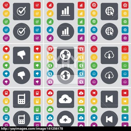 Tick, Diagram, Web Cursor, Dislike, Earth, Cloud, Mobile Phone