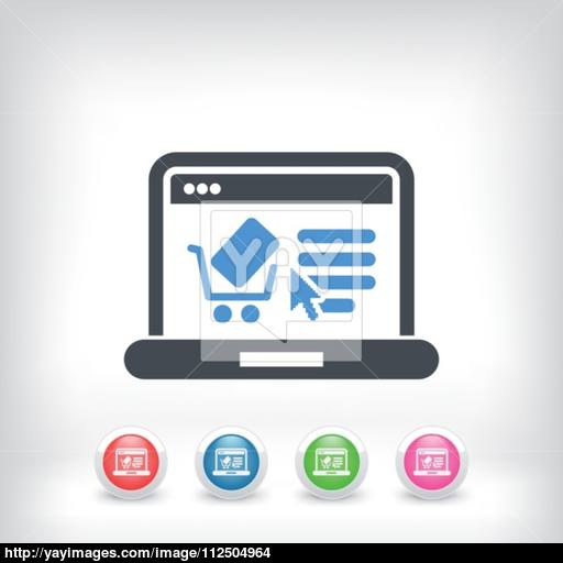 E Commerce Website Icon Vector