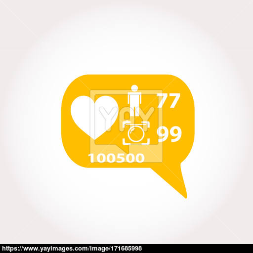 Like Counter Notification Icon, Modern Flat Button, Comment Icons