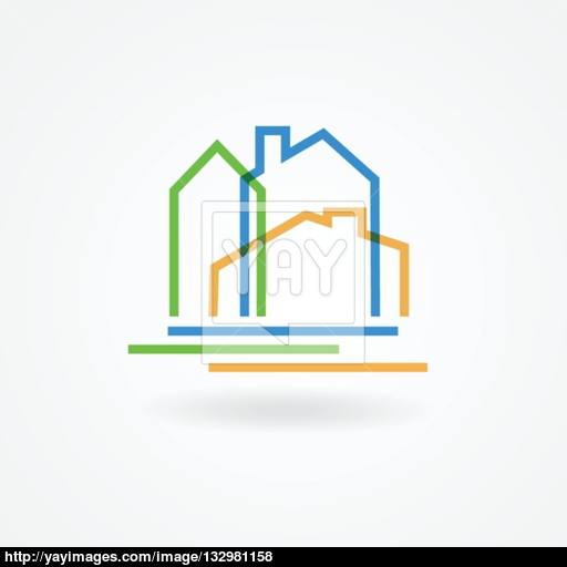 Real Estate Company Logotype Vector Logo Design Template Houses