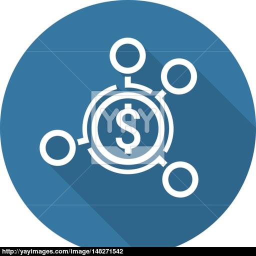 Money Distribution Icon Flat Design Vector