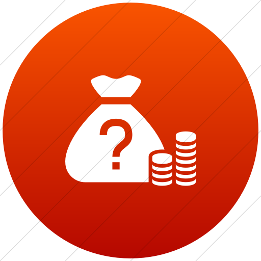 Flat Circle White On Red Gradient Iconathon Dark Money Icon
