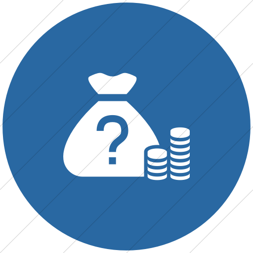 Flat Circle White On Blue Iconathon Dark Money Icon