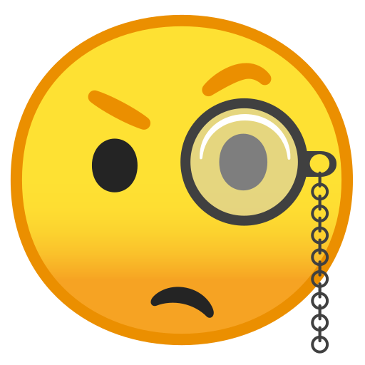 Face, With, Monocle Icon Free Of Noto Emoji Smileys