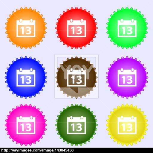 Calendar Sign Icon Days Month Symbol Date Button A Set Of Nine