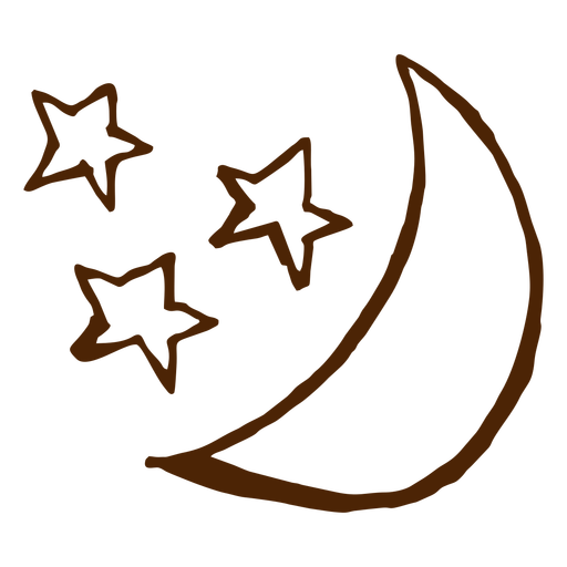Camping Stars And Moon Hand Drawn Icons